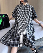 Elegant Plaid Patchwork Cotton Summer Maxi Dresses - bagstylebliss