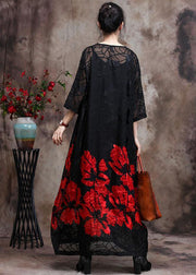 Elegant Red O Neck Two Pieces Vestidos Maxi Dresses - bagstylebliss