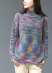 Elegante rote Rollkragenmode Lässige Herbst-Strickpullover