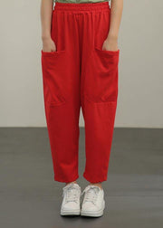 Elegant Red crop Harem  Pants Summer - bagstylebliss