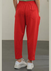 Elegant Red crop Harem  Pants Summer - bagstylebliss