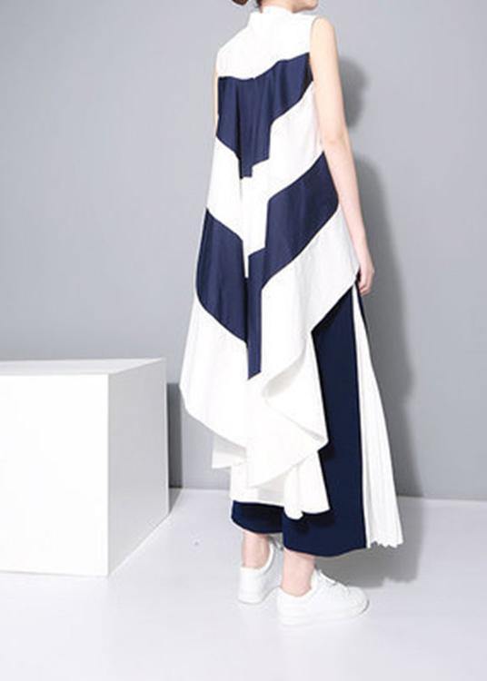 Elegant White Patchwork Bluelow high design Blouses - bagstylebliss