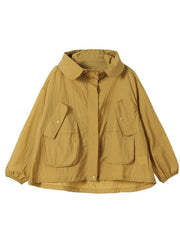 Elegant Yellow Loose UPF 50+ Coat Jacket Hoodie Coat Summer - bagstylebliss