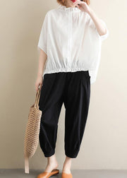 Elegant black Jeans  elastic waist asymmetric Fabrics casual pants - bagstylebliss