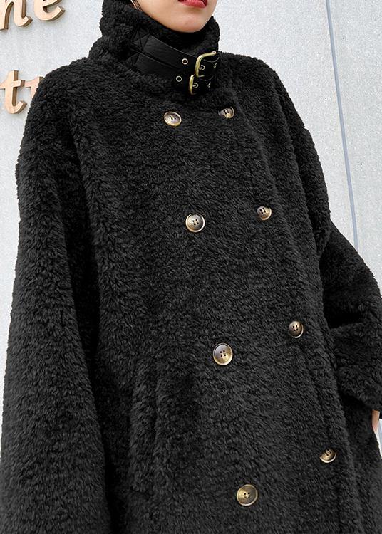 Elegant chocolate woolen coats Winter coat lapel pockets coats - bagstylebliss
