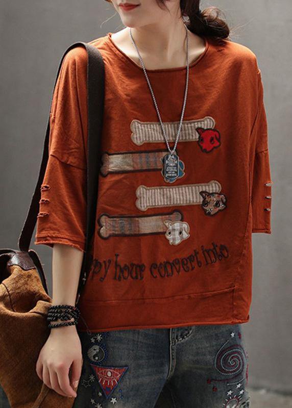 Elegant cotton Tunic Organic Summer Women Embroidery Loose Casual T-Shirt - bagstylebliss