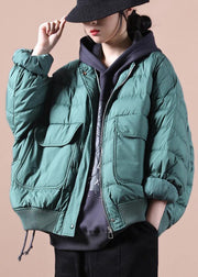 Elegant green down coat winter plus size down jacket Large pockets Elegant Jackets - bagstylebliss