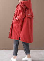 Elegant hooded zippered Plus Size coats women black women coats - bagstylebliss