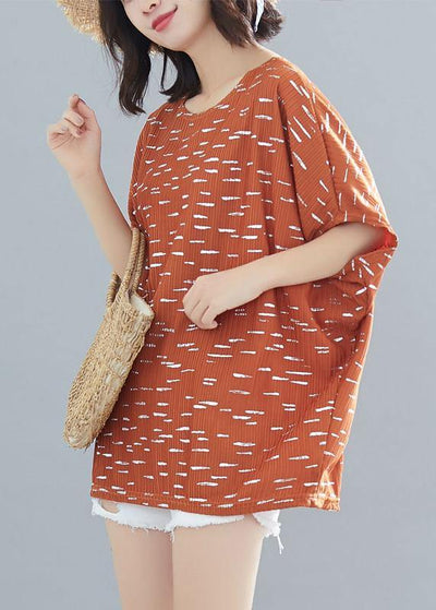 Elegant khaki print clothes For Women o neck Batwing Sleeve daily blouses - bagstylebliss