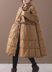 Elegant khaki winter parkas casual winter jacket hooded outwear thick - bagstylebliss