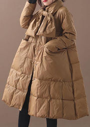 Elegant khaki winter parkas casual winter jacket hooded outwear thick - bagstylebliss