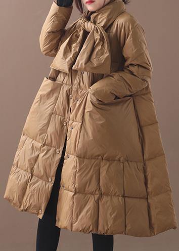 Elegant khaki winter parkas casual winter jacket hooded outwear thick - bagstylebliss