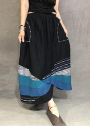 Elegant linen skirrts Vintage Summer Thin Breathable Color Matching Loose Irregular Skirt - bagstylebliss