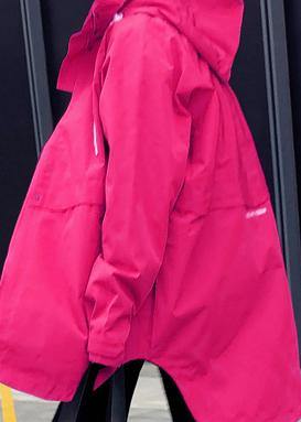 Elegant oversize snow jackets overcoat rose hooded zippered down jacket woman - bagstylebliss