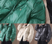 Elegant plus size clothing snow jackets winter overcoat green stand collar duck down coat - bagstylebliss