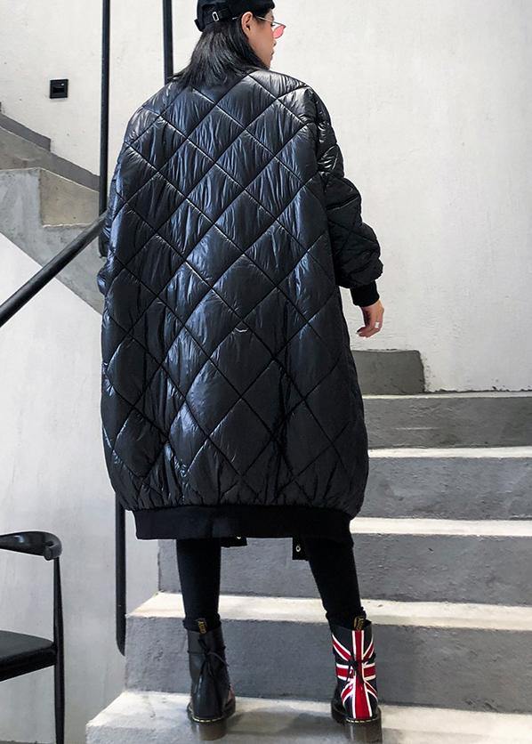 Elegant plus size jacket winter coats black v neck thick winter parkas - bagstylebliss