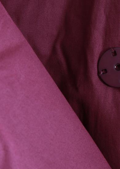 Elegant purple winter outwear casual snow v neck asymmetric coats - bagstylebliss