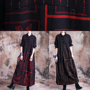 Elegant stand collar woolen clothes Sewing khaki prints Plus Size Dresses fall - bagstylebliss