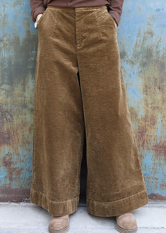 Elegant thick pants khaki Work Outfits wild leg pants - bagstylebliss