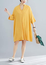 Elegant v neck Chiffon quilting clothes Photography yellow Dress summer - bagstylebliss