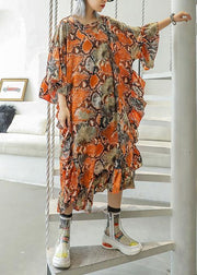 Elegant V Neck Asymmetric Chiffon Dresses Floral A Line Dresses Summer - bagstylebliss