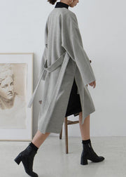 Elegant v neck tie waist tunic dress Fashion Ideas gray Dresses - bagstylebliss