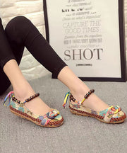 Ethnic Style Handmade Beaded Flat Sole Single Shoes