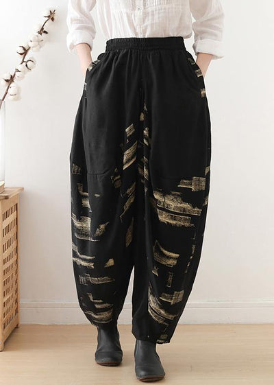 Ethnic nude style bloomers loose loose pants autumn cotton linen casual trousers - bagstylebliss