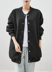 Fashion Black Oversized Cotton Jackets Fall