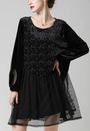 Fashion Black Patchwork Chiffon Cute Summer Maxi Dresses - bagstylebliss