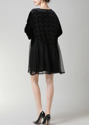 Fashion Black Patchwork Chiffon Cute Summer Maxi Dresses - bagstylebliss