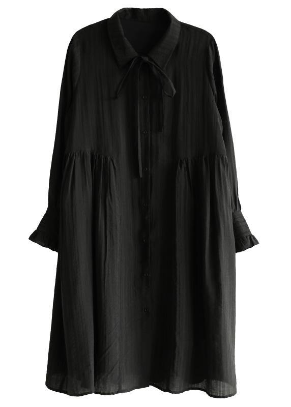 Fashion Black Peter Pan Collar Summer Holiday Dress - bagstylebliss