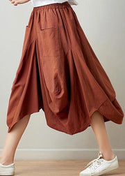 Fashion Black Plaid Cotton Linen lantern Skirts Summer - bagstylebliss