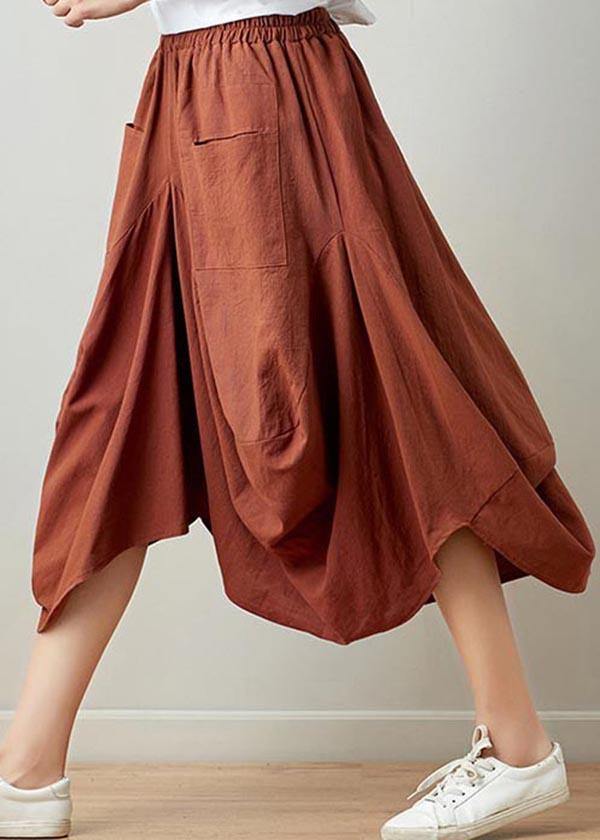 Fashion Black Plaid Cotton Linen lantern Skirts Summer - bagstylebliss