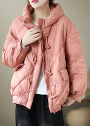 Fashion Black hooded zippered Casual Winter Duck Down Winter Coats