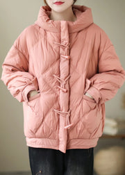 Fashion Black hooded zippered Casual Winter Duck Down Winter Coats