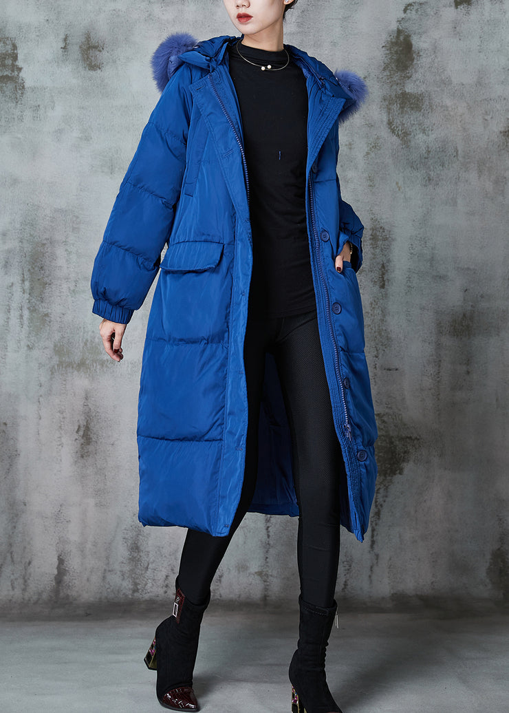 Fashion Blue Oversized Duck Down Puffers Jackets Winter