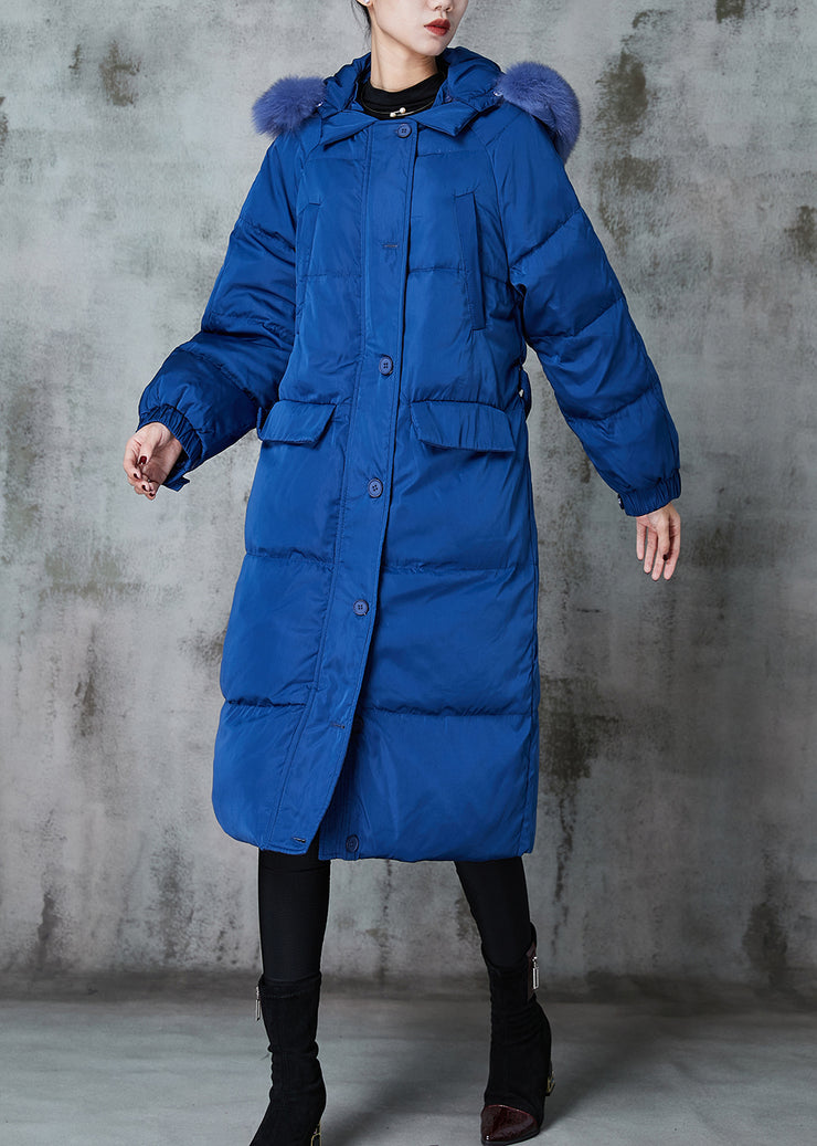 Fashion Blue Oversized Duck Down Puffers Jackets Winter