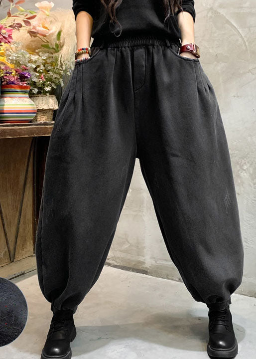 Fashion Blue denim lantern Pants Winter thick