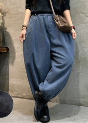 Fashion Blue denim lantern Pants Winter thick