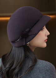 Fashion Camel Bow Wool Beret Hat