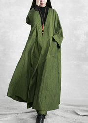 Fashion Green V-Ausschnitt Taschen Trenchcoats und Hose mit weitem Bein zweiteiliges Set Frühling