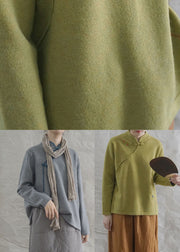 Fashion Grey Loose Oriental Fall Knit Long Knit Pullover