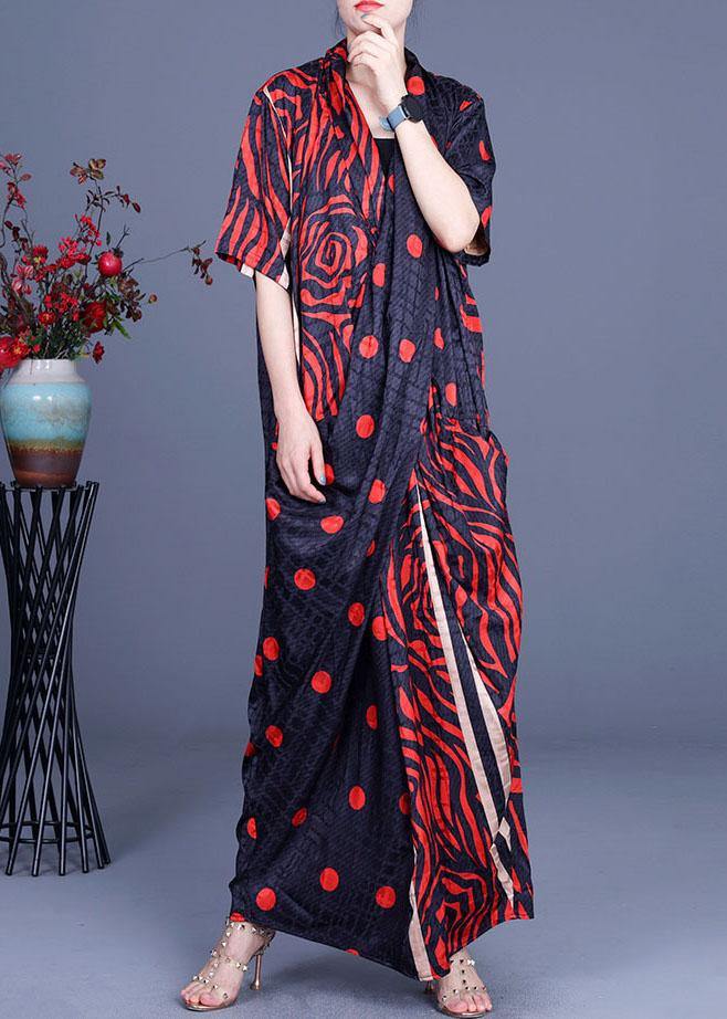 Fashion Khaki Print asymmetrical design Chiffon Dresses Summer - bagstylebliss