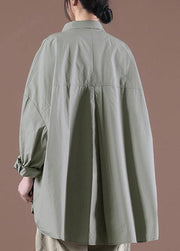 Fashion Light Blue Spring Pockets Shirt Long Sleeve - bagstylebliss
