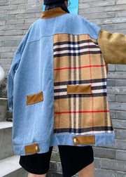 Fashion fall khaki knit tops plus size o neck patchwork sweater tops - bagstylebliss