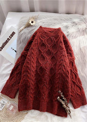 Fashion o neck baggy Sweater dresses Beautiful burgundy Tejidos knit dresses - bagstylebliss