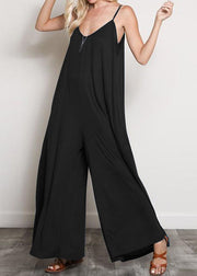 schwarzer Strap Jumpsuit Sommer