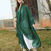 Female bib Korean wild long shawl wild green silk scarf - bagstylebliss