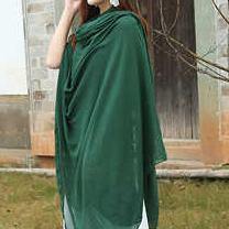 Female bib Korean wild long shawl wild green silk scarf - bagstylebliss